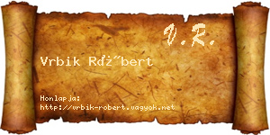 Vrbik Róbert névjegykártya